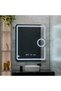 Rectangular LED Mirror, 60x80cm, Eclat MotionGlow Marcello, Clock & Thermometer