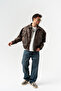 Blendcore Leather Coat with Zipper and Pocket Detail - 8