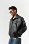 Blendcore Leather Coat with Zipper and Pocket Detail - 5