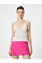 Strappy Crochet Top with Button Detail and V-Neck - 3