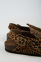 Lapaz Women's Vegan Leather Buckle Leopard Sabo Slippers - 4