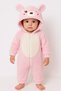 Winter Sweet Welsoft Zippered Hooded Baby Jumpsuit with Chest Detail