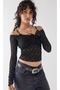 Strapless Collar Unlined Transparent Lace Blouse
