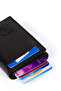 Men's Leather Mechanized Wallet and Crossbody Shoulder and Waist Bag with USB Port - Black - 2