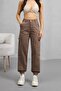 Women's High Waist Elastic Leg Jogger Cargo Pocket Trousers - 2