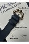 Lull Daisy Patterned Women's Gold Buckle Belt Jacket Belt Dress Belt Trouser Belt - 4