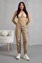 Women's High Waist Elastic Leg Jogger Cargo Pocket Trousers - 7