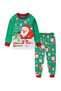 Unisex Green Santa Glow Christmas Pajama Set Kids - 7