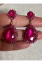 Crystal Stone Wedding/Engagement/Henna Night Fuchsia -Pink Earrings - 4