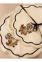 4 Piece Vintage Cat Embroidered Tableware Set for 2 People (2 American Plates 43X30 + 2 Napkins 30X30) - 5