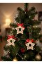 3 Pcs Wooden Beaded Star Wall Ornament (with Red Ribbon) - 9 Cm-Gift Decoration - 2