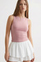 Women's Pink 100% Cotton Basic Sleeveless Top