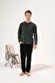 Estiva 24421 Men's Winter Fleece Button Lapel Pajamas Set
