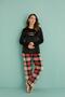 13309-6 Women's Keep Push Velvet Long Sleeve Pajamas Set