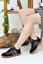 Leopard Patterned Women's Casual Sports Shoes – Black Comfortable Sole Sneaker - 4