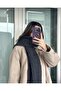 Twisted Pattern Knitwear Knitted Scarf 22X200 cm (Anthracite)