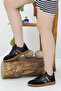 Leopard Patterned Women's Casual Sports Shoes – Black Comfortable Sole Sneaker - 2