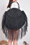 Brise Fleurie Hand Knitted Paper String Shoulder & Hand Bag |   Black | Lined | Daily, Special Occasion & Beach Use | - 3