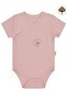 Organic Cotton Double Breasted 0-3 Months Snap Fastener Bodysuit - Pink