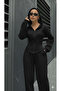 NEW SEASON Women's Sporty Chic Zip-Up Three-Thread Cotton Fabric Top-and-Bottom Tracksuit Set 0057 - 2