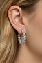 Women's Textured Hoop Earrings / Sparkling Earrings - 2