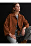 60777 Pocketed Suede Jacket-Camel - 2