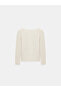 10836 Wool Blend Glitter Boat Neck Sweater-Cream - 7