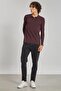 Men's Polo Neck Waffle Sweatshirt - Cherry - 2