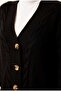 Long Sleeve Buttoned Knit Cardigan with Hair Braid Detail - 4