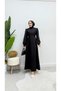 Balloon Sleeve Hijab Dress with Waist Tie - 3