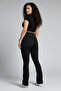 Women's High Waist Spanish Flare Leggings |   Ribbed, Winter and Stretchy Fabric - 6