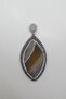 Oval Evil Eye Pendant with Zircon and Natural Stones, Tiger Eye - 4