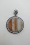 Tiger Eye Natural Stone Amulet with Round Zircon Embellished Pendant - 4