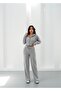Liva Anthracite Hooded Cardigan and Sweatpants Thick Bottom-Top Set