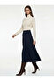 Regular Fit Midi Length Satin Flared Skirt - 2