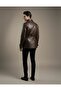 Leather Parka Jacket with Belt - 4