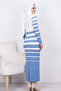6041 Turtleneck Knitwear Dress Blue - 4
