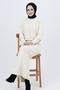 Ribbed Gilet Knitwear Suit Stone Color 4045 - 2