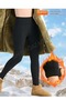 Unisex Thick Winter Tall Waist Inside Plush Black Thermal Warm Leggings - 6