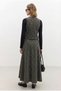 Plaid Brown Winter 2-Piece Set (Vest + Skirt) - 3