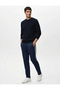 Regular Fit Long Sleeve Textured Basic Crew Neck Sweatshirt - 2