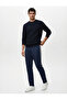 Piped Sports Jogger Sweatpants with Tie-Up Waist and Pockets