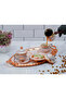 2-Person Embroidered Copper Cup Set, Set (Tray Turkish Delight Bowl, 2 Cups, 2-Person Coffee Pot)
