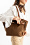 Suede Women's Shoulder Bag - Crossbody Stylish Bag with Belt Accessory - 2