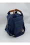Lossa Navy Blue Soft Satin Leather El Shoulder and Backpack - 2