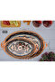 عرض شاي وقهوة نحاسي سميك بيضاوي مقاس 31 × 44 سم، مطرز بمقبض نحاسي، صينية تقديم - 5