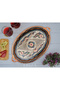 23x34 سم بيضاوي، مطرز، مقبض نحاسي سميك، عرض الشاي والقهوة، صينية تقديم - 3