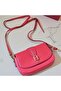 Women's Fuchsia Color Buckle Cross Strap Shoulder Bag - 6