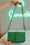 Women's Green Buckle Cross Strap Shoulder Bag - 4
