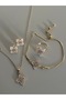 Luck/Abundance/Abundance Themed Stone Clover Earrings-Pendant Set - 6
